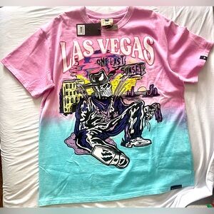 Las Vegas Graphic Men’s Shirt - Pink and Blue Heavyweight